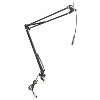 Image de Vonyx TS05 Pied de Micro Table avec Câble, Câble XLR, Pince Fixation, Microphones Studio, à Condensateur, Enregistrement Podcasting Professionnel, pour Bureau