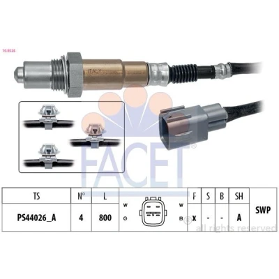 Image de FACET 10.8525 Sonde lambda avec monture chauffé, planaire, Filetage prégraissé TOYOTA: Yaris II 3/5 portes