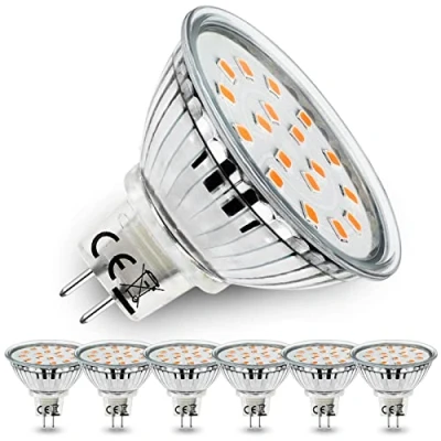 Image de Allesgute Ampoule GU5.3 LED MR16 12V 5W Equivalent à 45W Lampe Halogène Blanc Chaud 3000K, 120 Larges Faisceaux Non Dimmable Spot (Lot de 6)