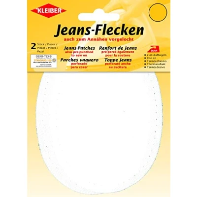 Image de Kleiber Original Patchs Denim Blanc 9,9 x 12,7 cm/10 13 cm, 2 pièces