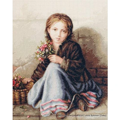 Image de Lucas S Little Flower Girl Kit de Broderie au Point Croix compté