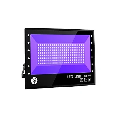 Image de BOSITE Lumière Noire LED 100W,Imperméable IP66 Projecteur UV Extérieur,Lampe Violet,Eclairage à Effet pour Fête,Disco DJ,Soirée,Peinture Fluo,Affiche Fluorescente,Néon,Bar