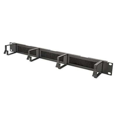 Image de DIGITUS Panneau de rangement câbles avec passage 1UH 4 étriers guidage 44 x 60 mm 19 pouces Pour armoires réseau &amp; Noir