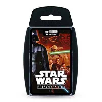 Image de Top Trumps Jeu de Cartes Star Wars épisodes 1 à 3 spéciaux, jouez avec Dark Maul, Obi Wan Kenobi, Yoda et Anakin Skywalker, éducatif pour 2 Joueurs Plus est Un Excellent Cadeau