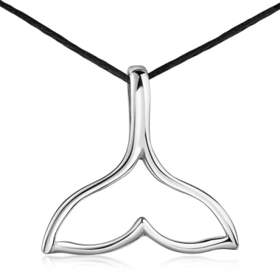 Image de MATERIA by Matthias Wagner Pendentif en forme de nageoire baleine Argent 925 pour femme avec collier au choix, sterling