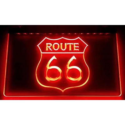 Image de Panneau lumineux LED Route 66 USA Fluo Idéal comme enseigne