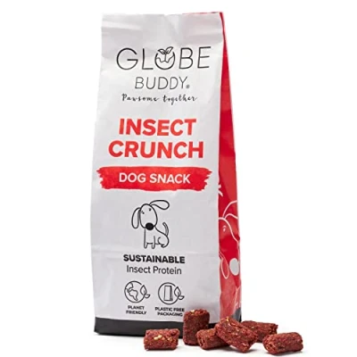 Image de Globe Buddy Insect Crunch Friandise Crunchy pour Chien à Base d’Insectes avec des Insectes &amp; Légumes Le Choix Durable Naturel sans céréales 200 g Fabriqué en Allemagne