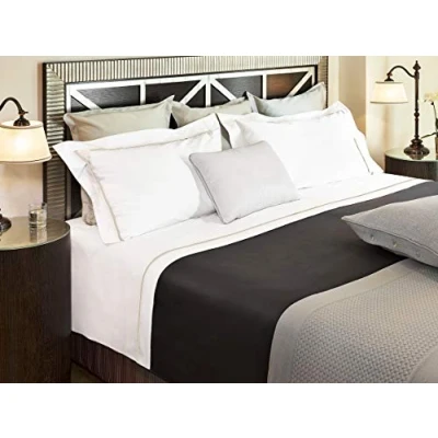 Image de Giovanni Dolcinotti Dream Collection Parure de lit + taie d&#039;oreiller Blanc Satin Luxury 300 TC, fabriqué en Italie