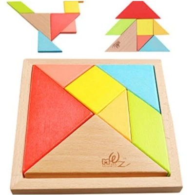 Image de OJIN 7 PCS en Bois Tangram Casse tête Puzzle Éducatif Développement Intellectuel Jeu Enfants Jouet