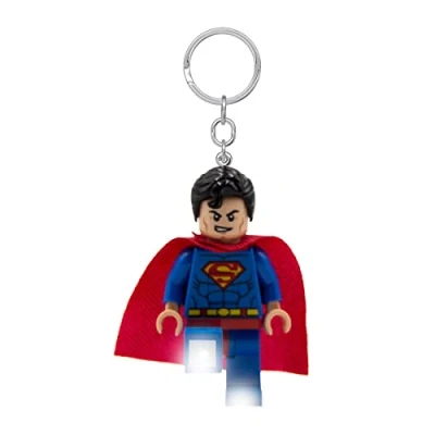 Image de LEGO DC Superheroes Superman Porte clés Lampe de poche LED pour les fans Jouet fantaisie enfants figurine 76 mm (KE39H) 2 piles CR2025 incluses