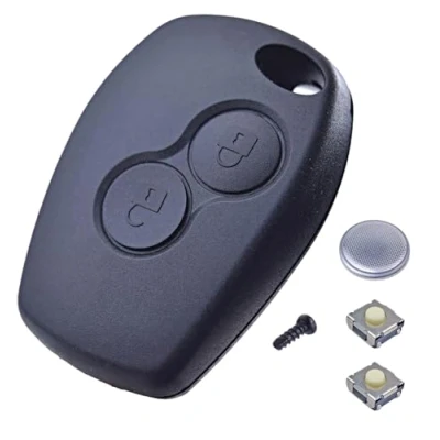 Image de ANGOFIZ Coque Clé Télécommande Compatible avec Renault Clio 3, Master Kangoo 2, Twingo Wind, Trafic Modus pour cle 3 +2 Boutons Switchs +Pile