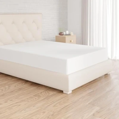 Image de Amazon Basics Drap housse en microfibre Blanc Neige 135 x 190 30 cm