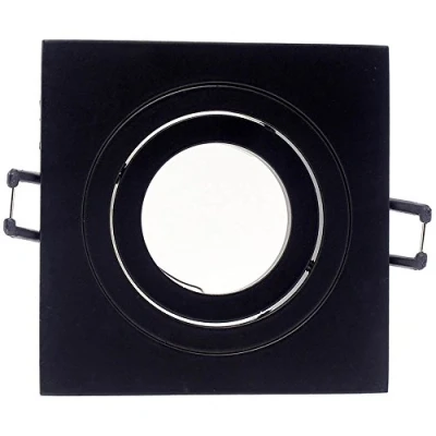 Image de wonderlamp W E000088 Spot encastrable carré, Aluminium, GU10, Noir, 1 pièce