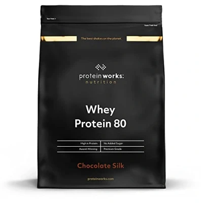 Image de THE PROTEIN WORKS Whey Protéine 80 (Concentré) 82% de protéines Shake à faible teneur en sucre et forte Chocolat Onctueux 2kg