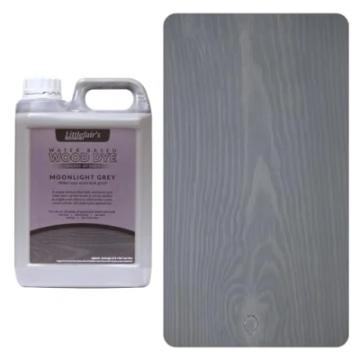 Image de Littlefair&#039;s Teinte Bois 2.5ltr Teinture Écologique À Base D&#039;Eau et Sûre Lasure Intérieur à Séchage Rapide Peinture pour Nettoyage Facile Couleur:Gris clair de lune