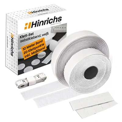 Image de Hinrichs Scratch Autocollant Double Face Blanc 1 x de 10 m long et 2 cm large + 20 Pastille Ø Acheter Adhesif