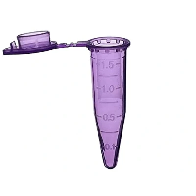 Image de MUHWA Lot de 500 tubes micro centrifugeuse gradués en polypropylène avec bouchon à clipser, 1,5 ml Flacons coniques pour laboratoire (Violet)