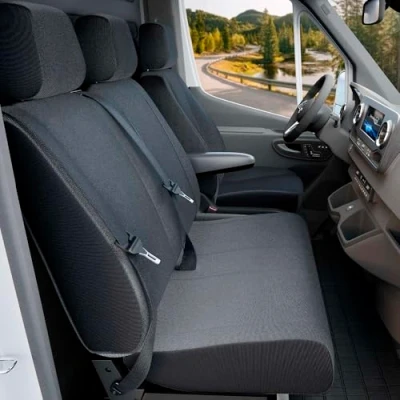 Image de Walser Transporter Housses de siège Auto en Tissu compatibles avec VW T6, 1 Individuel à l&#039;avant (évidement accoudoir)