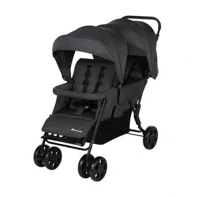 Image de Bebeconfort Teamy Poussette double pour enfants d&#039;âges rapprochés, compacte, De la naissance à 4 ans, jusqu&#039;à 22 kg, Mineral Graphite