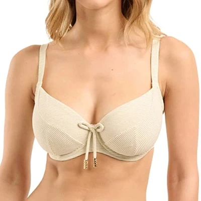 Image de Sans Complexe Glow It Up Haut de Maillot Bain avec Armatures, Ivory Gold, 100D Femme