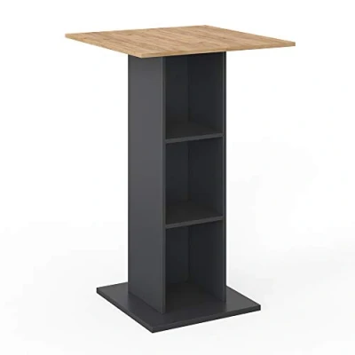 Image de Vicco Table de Bar Rodeo, Anthracite/Chêne Force doré, 70 x cm