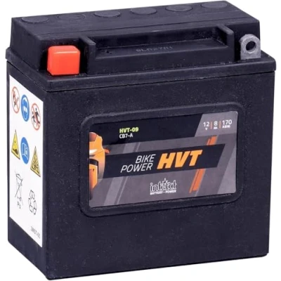 Image de intAct HVT batterie DE MOTOCYCLE pour scooter, moto, etc. sans entretien &amp; anti fuite. 09, CB7 A, 66006 70, 12V, 8 AH (c20), 170 A (EN) Dim: 137x76x134mm