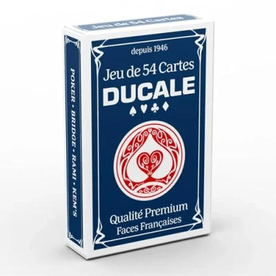Image de Ducale Origine Jeu de 54 Cartes Poker, Président, Palmito, 8 Américain Coloris aléatoire (Bleu ou Rouge)