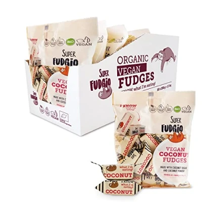 Image de SUPER FUDGiO Bonbon de vache Vegan Caramel doux Bonon à base d&#039;ingrédients naturels sans huile palme Avec lait coco 100 % bio et sucre noix 10 x 150 g Multipack