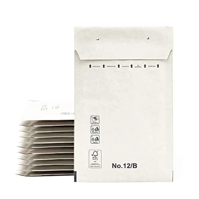 Image de enveloppes rembourrées, d&#039;expédition, sacs en papier avec intérieur à bulles, couleur blanche, d&#039;expédition fermeture adhésive, Ofituria (20 enveloppes, 100 x 165 mm)