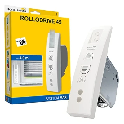 Image de Schellenberg 22638 RolloDrive 45 Enrouleur de sangle électrique pour volet Roulant, Force Traction 12 Kg, jusqu&#039;à 4 m², 23 mm