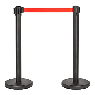 Image de PINNERS poteau séparateur ruban extensible 3 mètres, 2 poteaux de guidage, separation, rétractable, interdit, barrière mètres