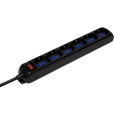 Image de Brennenstuhl 1155429 Multiprise Eco Line avec Interrupteur 6 Prises Noir 1,4 m
