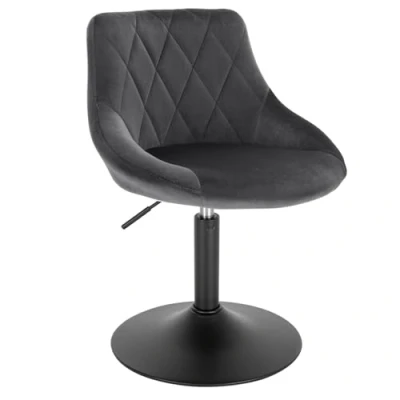 Image de WOLTU Lot de 1 Tabouret comptoir Réglable en Hauteur et pivotante,Tabouret bistrot Velours Structure métallique, 42 58cm, Gris Foncé, BH242dgr