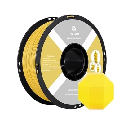 Image de QIDI TECH Filament PLA Rapido 1.75mm, Imprimante 3D PLA, Adapté à l&#039;impression Grande Vitesse, Convient la Plupart des Imprimantes FDM, Bobine de 1 KG (2.2lbs), Jaune