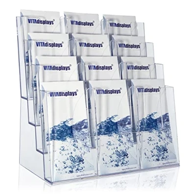 Image de taymar Porte brochures de table XXL, tribune, divers formats DIN, 4 étages, transparent