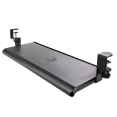 Image de StarTech.com Support Clavier Coulissant sous Bureau Porte Ergonomique à Pince en C Tiroir Coulissant, Jusqu&#039;à 12kg Tablette Coulissante, et Souris (Keyboard Tray CLAMP1)
