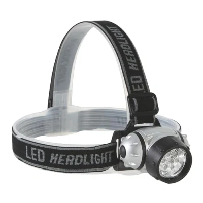 Image de Perel Lampe frontale LED, 7 LEDs blancs brillants, modes d&#039;éclairage, idéale pour activités en plein air