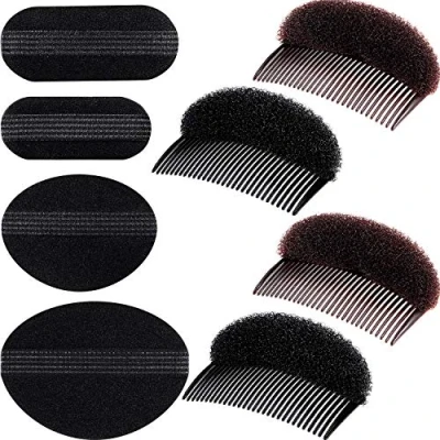 Image de 8 Pièces Ensemble de Base Cheveux Bump It Up Volume Outil Tresse d&#039;Insertion Style Clip Peigne Sponge Bun Accessoires Coussin pour Bricolage Coiffure