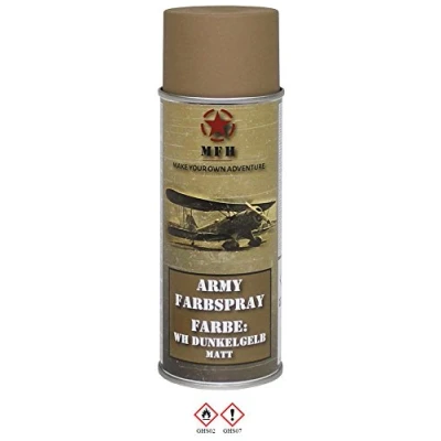 Image de MFH Bombe de peinture en spray Army Mat 400 ml (WH jaune foncé)