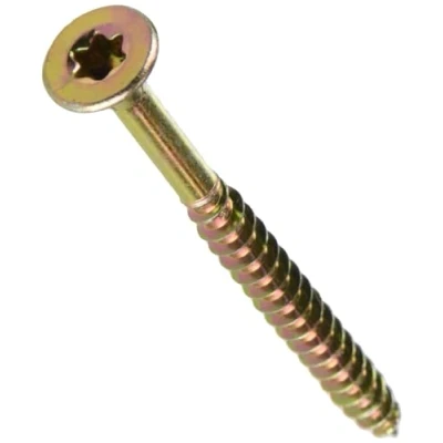 Image de Connex B30194 Vis universelles à tête fraisée avec empreinte étoile TX pour panneaux de particules 5,0 x 60 mm 195 pièces Jaune