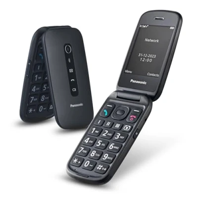 Image de Panasonic KX TU550EXB Téléphone Portable à Clapet, Appareil Photo 1,2MP, avec Grand Écran 2,8&quot;, 300 Heures d&#039;Autonomie en Veille, Noir