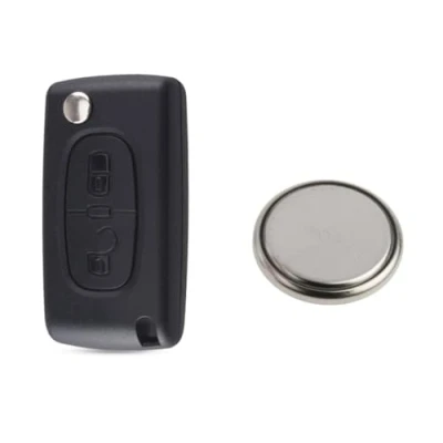 Image de ENERGY01 VA2 CE0523 Coque 2 Boutons Compatible avec Peugeot 207 307 308 3008 5008 807 Expert Partner Citroen C2 C3 C4 C8 Berlingo Jumpy + 1 Pile CR1620