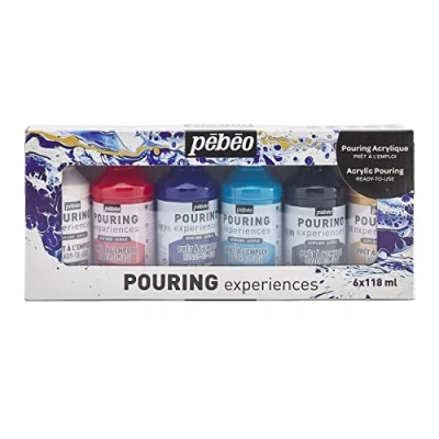 Image de Pébéo Set Pouring 6x118ml, Acrylique, Coloris Assortis, 118 ml (Lot de 6), 708 Pièces