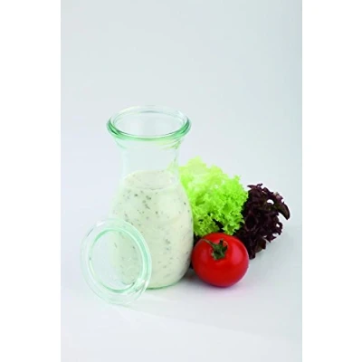 Image de APS 6 bouteilles en verre Original WECK 250 ml avec couvercle, Ø cm, H : 14,5 pour jus, smoothies, vinaigrettes, lavables au lave vaisselle