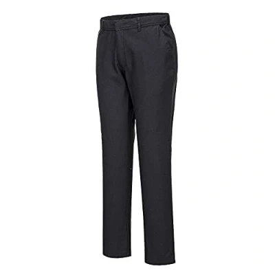 Image de Portwest Stretch Slim Fit Chinos, Color: Black, Size: 30 Reg