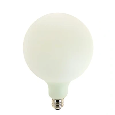 Image de Ampoule LED E27 Vintage Globe Opaline Verre Lacté Culot Angle Éclairage 320 Grosse 12W 1521 Lm Lumière Blanc Neutre RFDMGE1521B150OCW Xanlite