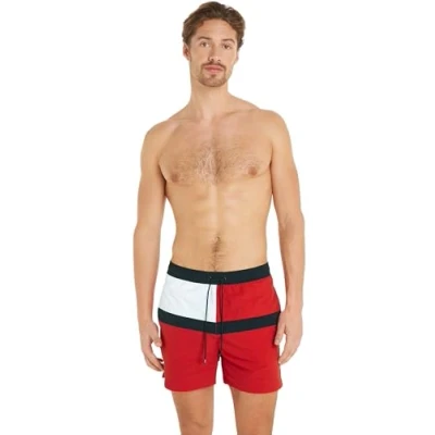 Image de Tommy Hilfiger CORE FLAG Short de bain, Homme, Taille: Large, Primary red