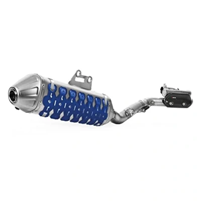 Image de POLISPORT 8484100003 Protecteur de silencieux universel ARMADILLO EXTREME 30cm en acier inoxydable et élastomère léger, résistant aux hautes températures chocs couleur bleu