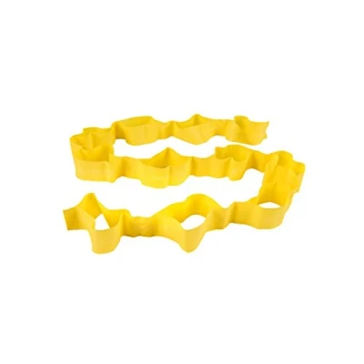 Image de Theraband Bande élastique d&#039;exercice CLX avec boucles consécutives, professionnelle sans latex pour la kinésithérapie, 2,5 m prédécoupés, 11 boucles, Jaune, résistance de 1.4 kg à l&#039;étirement