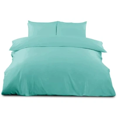 Image de GC GAVENO CAVAILIA Parure Unie Polycoton uni pour lit Simple, Super Doux et Respirant, Housse de Couette Lavable, Polyester, 50% Coton, Aqua, Double